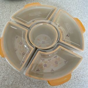 NEW MARKDOWN Temptations Old World Relish Tray With Individual Covers NWOT